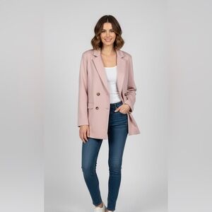 Walter Baker Double breasted blush pink oversized blazer jacket size large